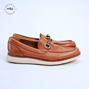 Cole Haan Ascot II Leather with Gold Horsebit Loafers Tan Men 7.5